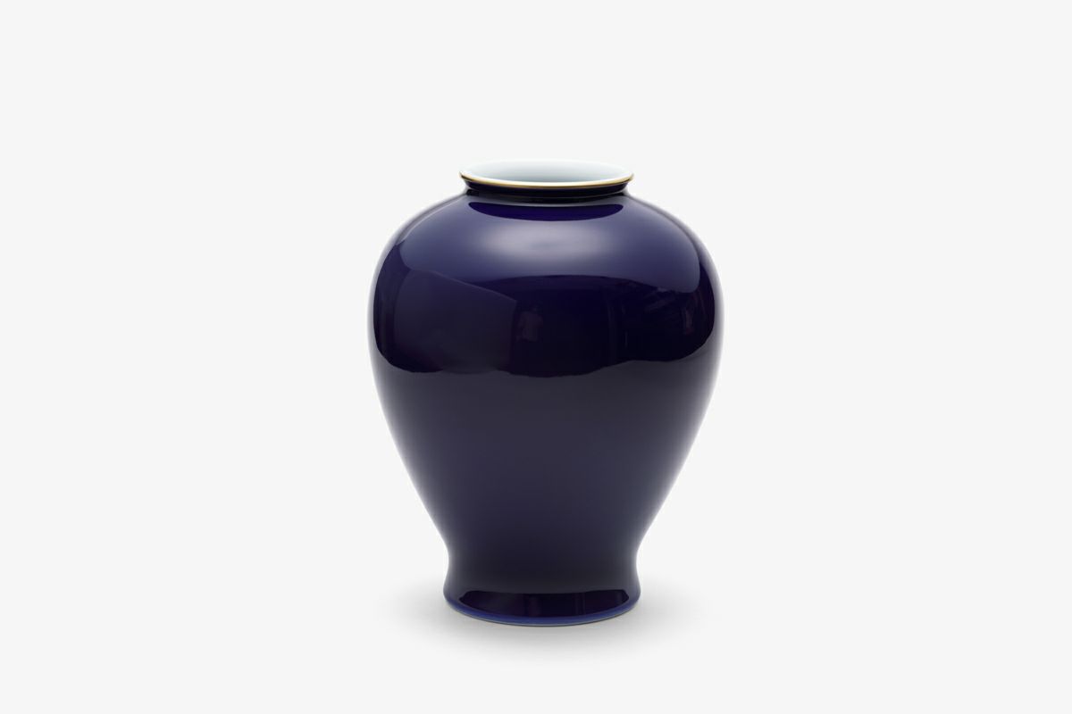 ルリ牡丹 F型9号花生 | 有田焼 深川製磁｜公式オンラインストア