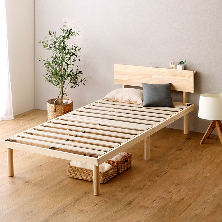 宮セット】パイン材高さ2段階調整脚付きすのこベッド(ダブル) [ASP-HP