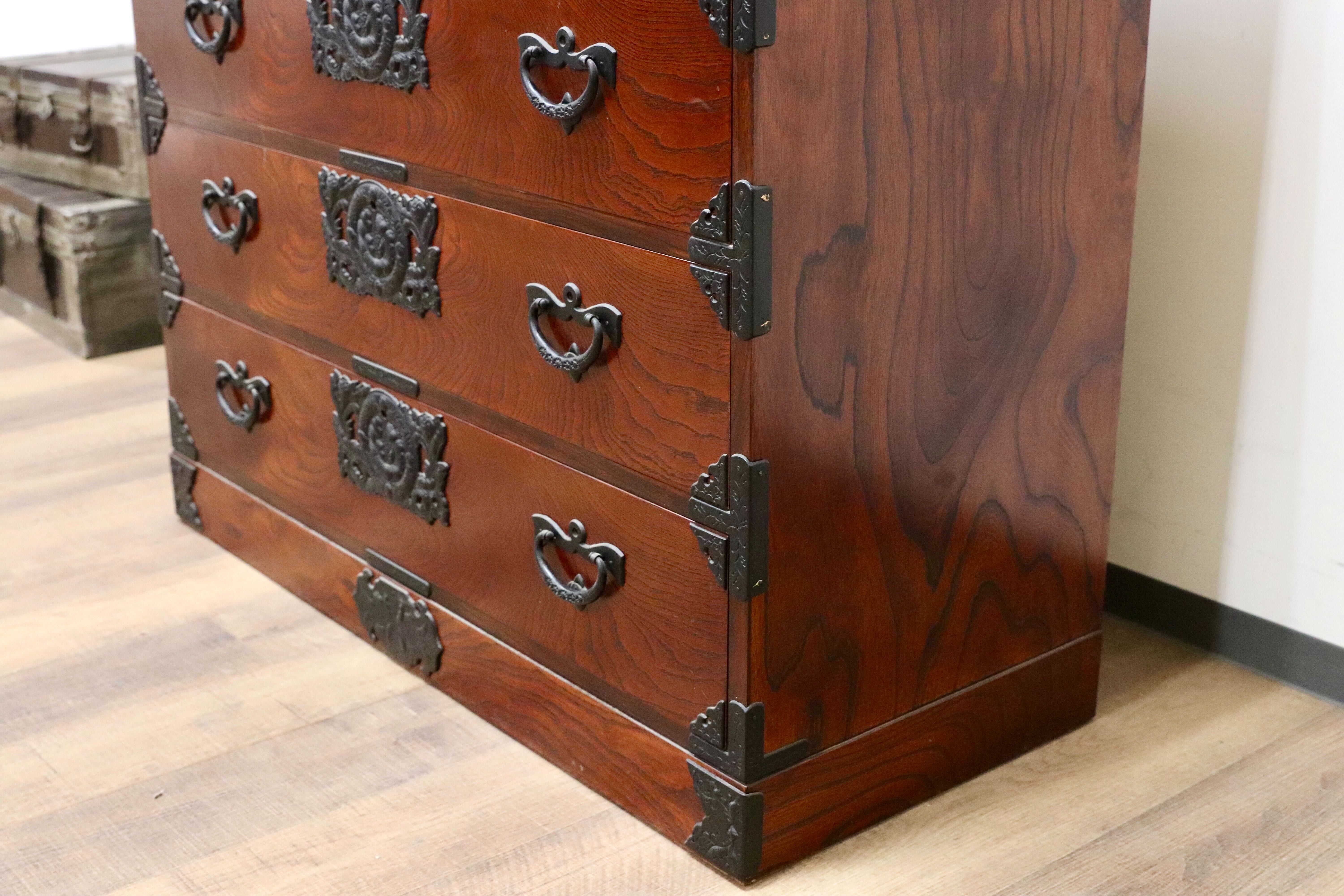 GMGS224○岩谷堂箪笥 整理箪笥 チェスト タンス 欅材 和家具 民藝 民芸