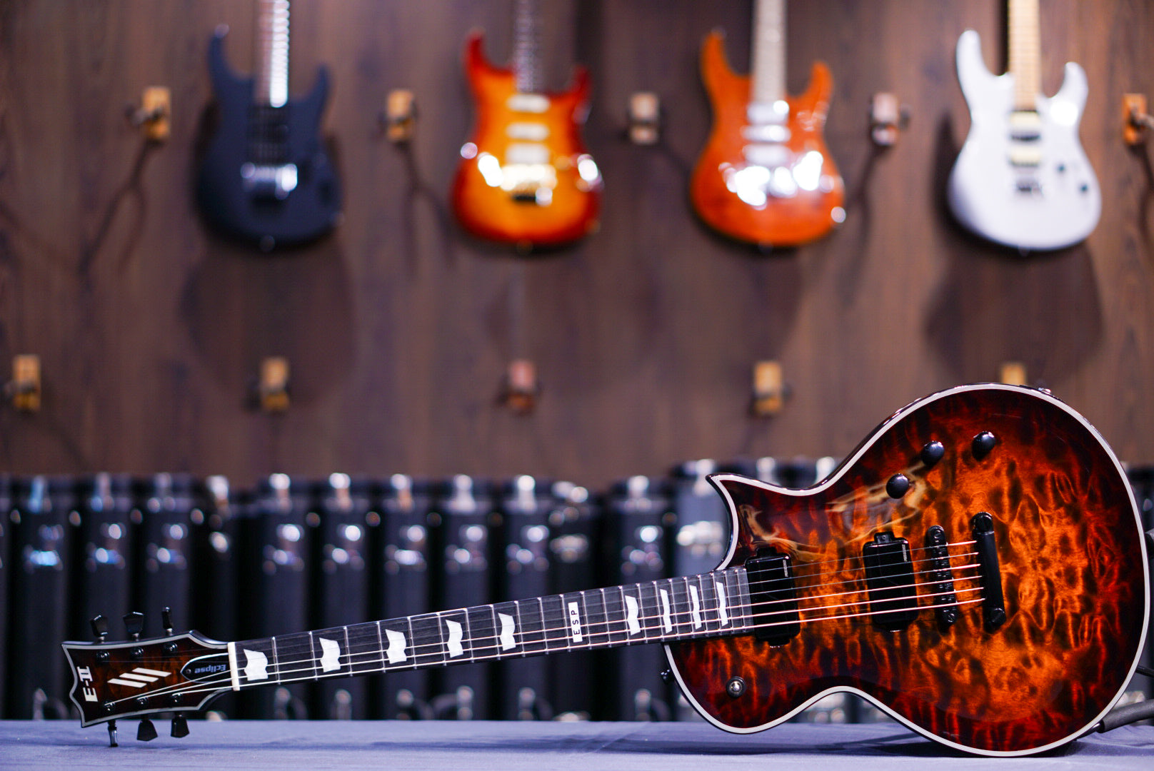 ESP E-II ECLIPSE-QM/FL/Tiger Eye Sunburst ES2530233