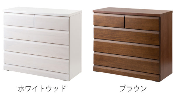 桐タンス 4段5杯 ワイド クローゼット収納チェスト キャスター付 幅