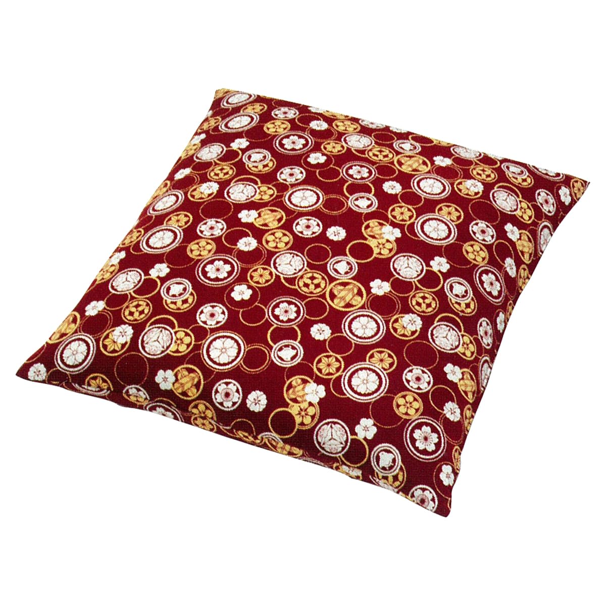 紬 花鳥紋 座布団 50×50｜工夫庵