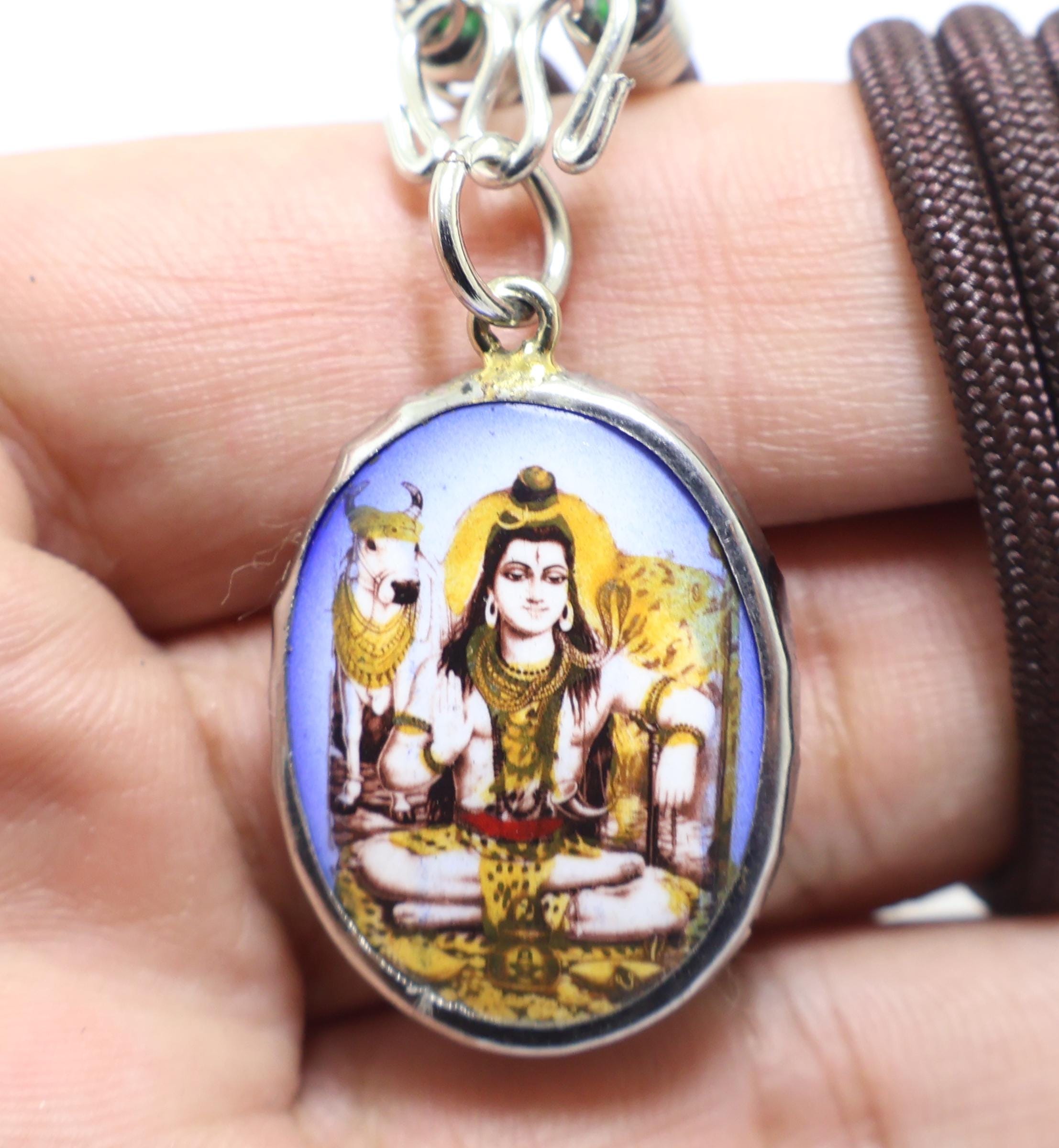 シヴァ神マハデヴ・オームペンダント祝福1980年代：ヒンドゥー教オーム