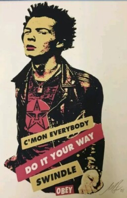 Sid Vicious Print 2003 Obey Giant Shepard Fairey Signed Artwork