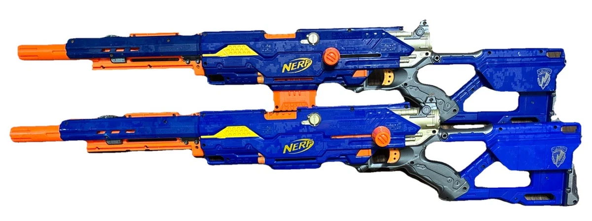 2) Nerf N-Strike Long Strike CS-6 Sniper Rifles w/Barrel Ext - Toy