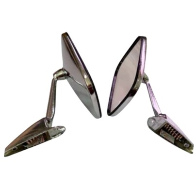 Pair Side Mirror Door Classic Vintage Metal Chrome For 1970-1972