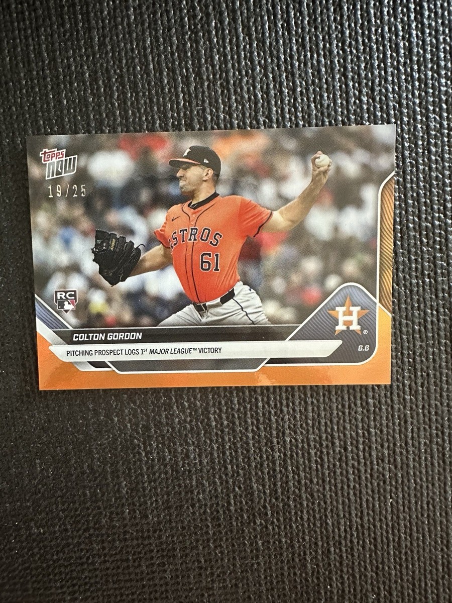 Colton Gordon RC 1st Win 2025 MLB Topps NOW Card 264 Orange Foil