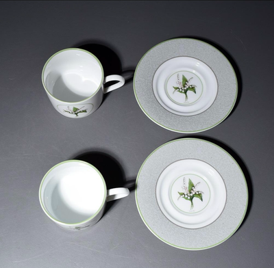 set of 2 CHRISTIAN DIOR MILLY-LA-FORET COFFEE Tea Cup Saucer Plate