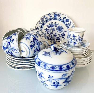 Meissen Blue Onion Pattern Zwiebelmuster Porcelain Tea Service