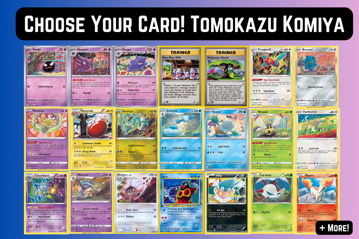 Choose Your Pokemon Card! Pokemon from Artist Tomokazu Komiya | eBay
