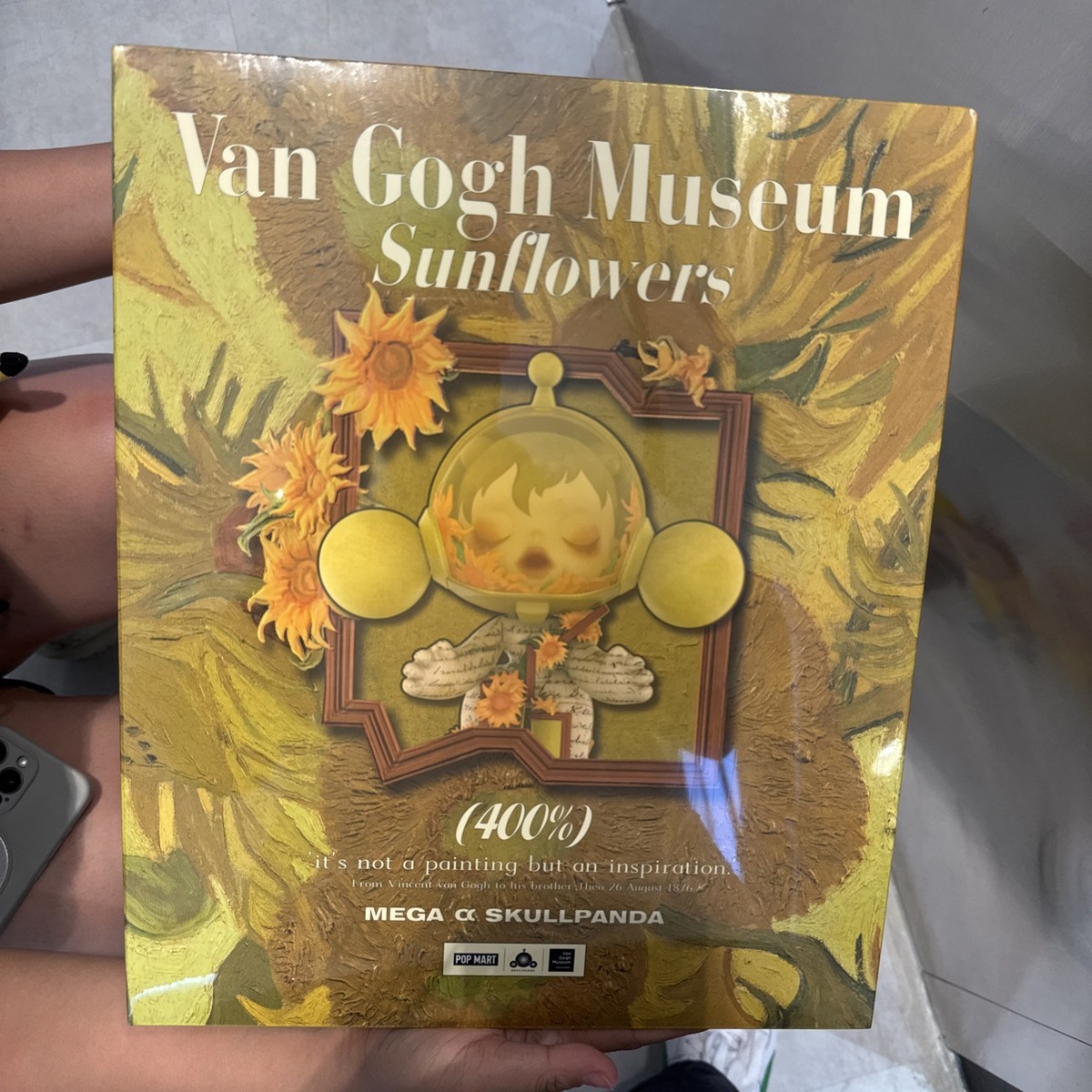 MEGA Α SKULLPANDA 400% VAN GOGH MUSEUM SUNFLOWERS HOT CUTE TOY