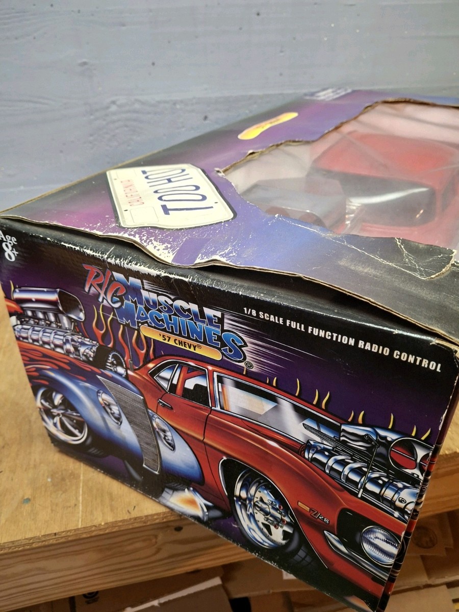 Toy Car Muscle Machines 1:8 Scale R/C in Box ('57 Chevy) 1990 (Red