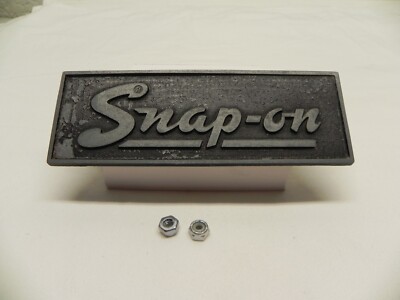 Vintage Snap-On Tool Box Metal Plate Emblem Logo Badge 5-1/8