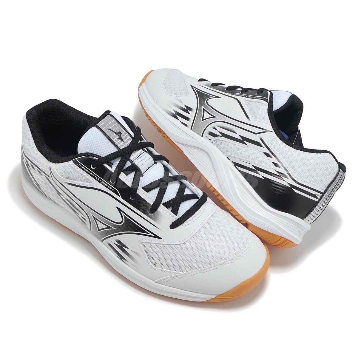 Mizuno Crossmatch Smash White Black Gum Men Table Tennis Shoes