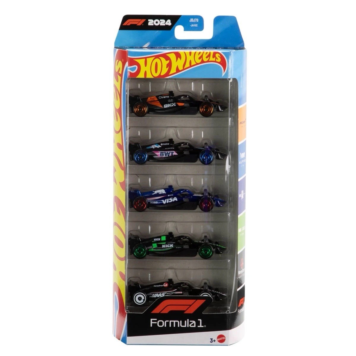 Hot Wheels 1:64 Basic Formula 1 F1 Racing 5-Pack Cars Set Diecast