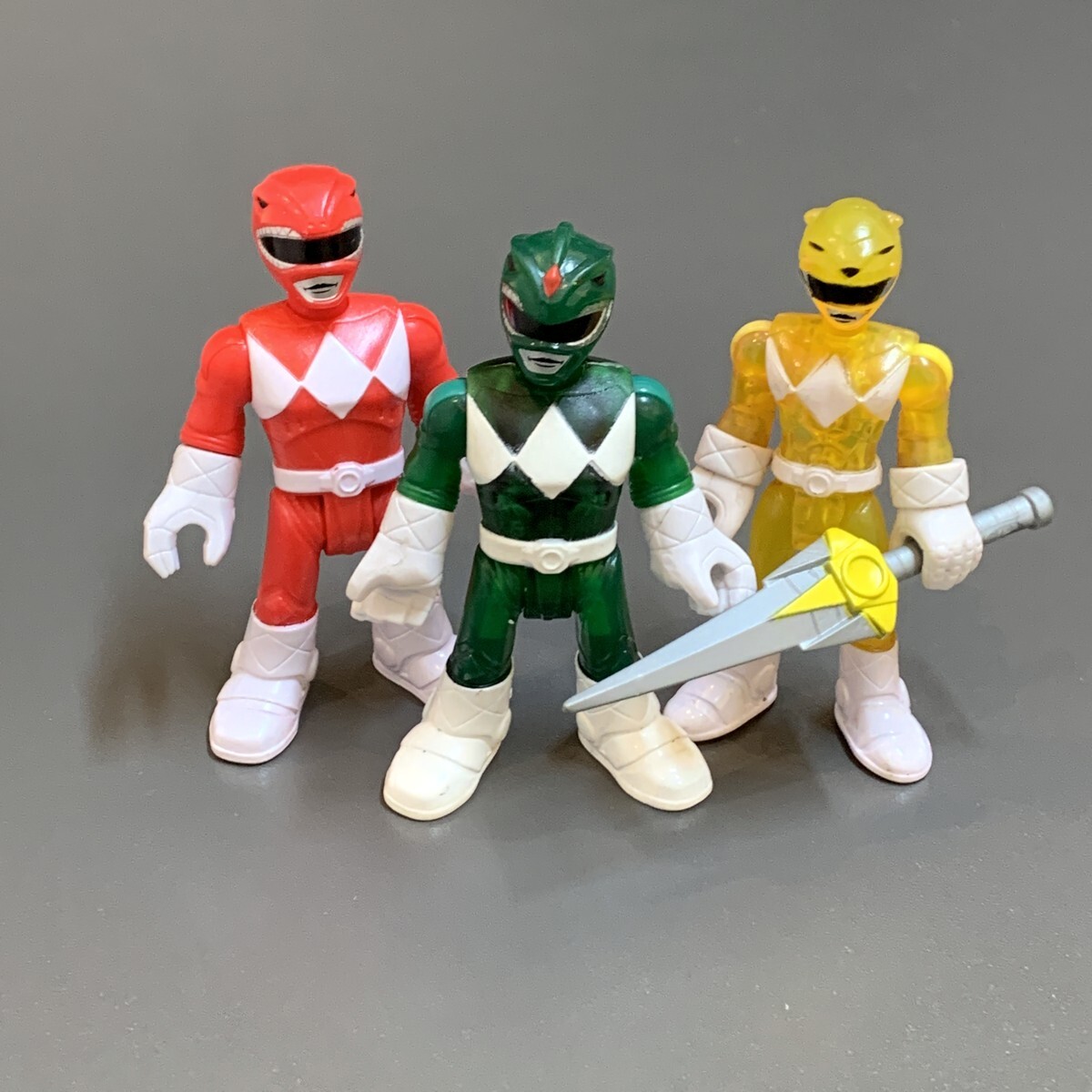 3 Fisher-Price Imaginext Power Rangers Red Green Yellow Figure