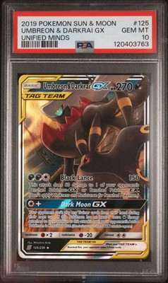 Umbreon & Darkrai GX 125/236 Tag Team - Unified Minds - PSA 10 GEM