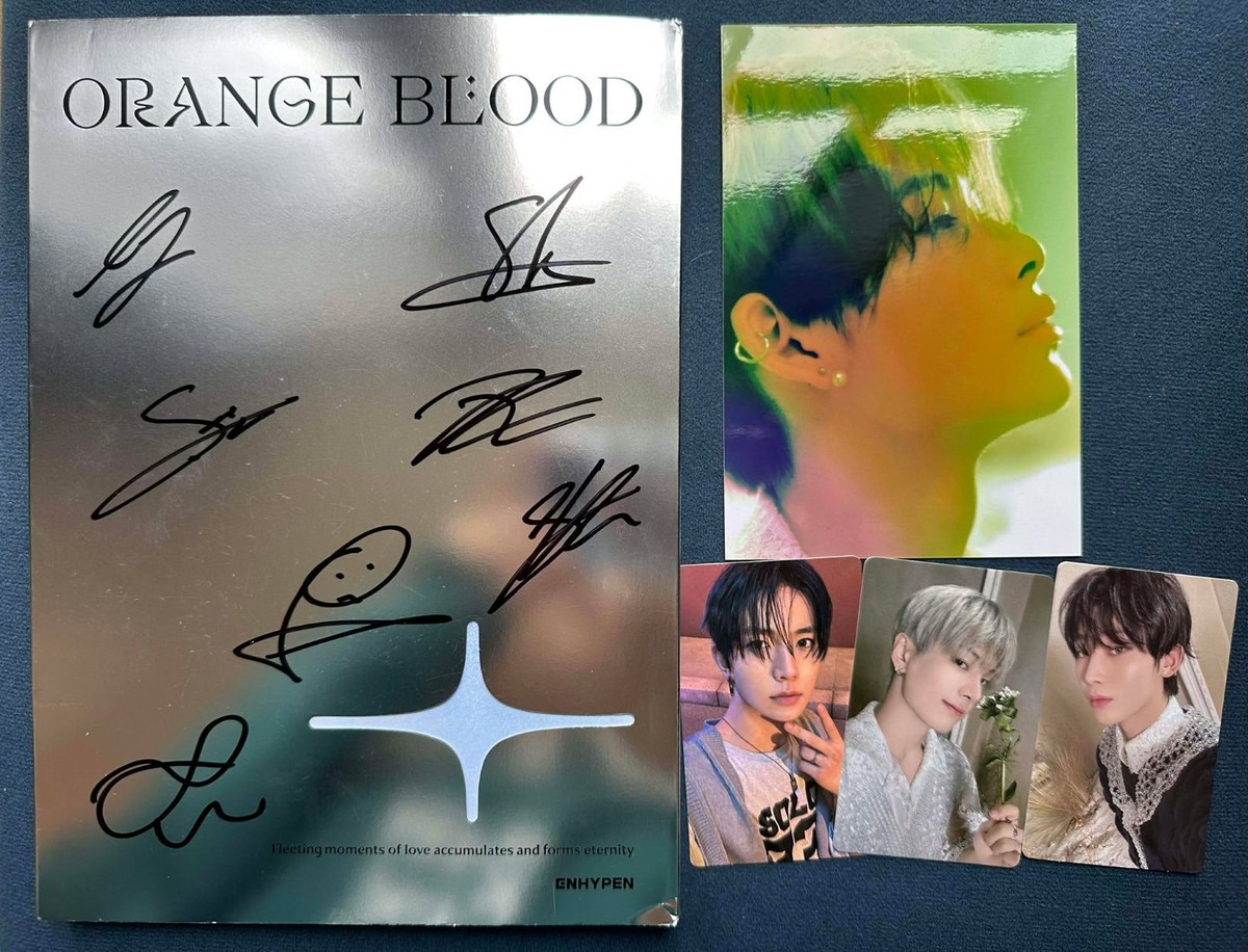 ENHYPEN OFFICIAL AUTOGRAPH SIGNED ALBUM ORANGE BLOOD | eBay