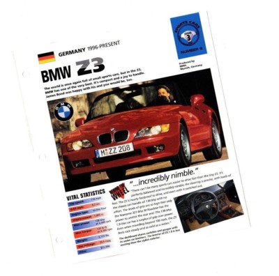 1996/1997 BMW Z3/Z-3 SPEC SHEET/Brochure/Catalog/Flyer | eBay