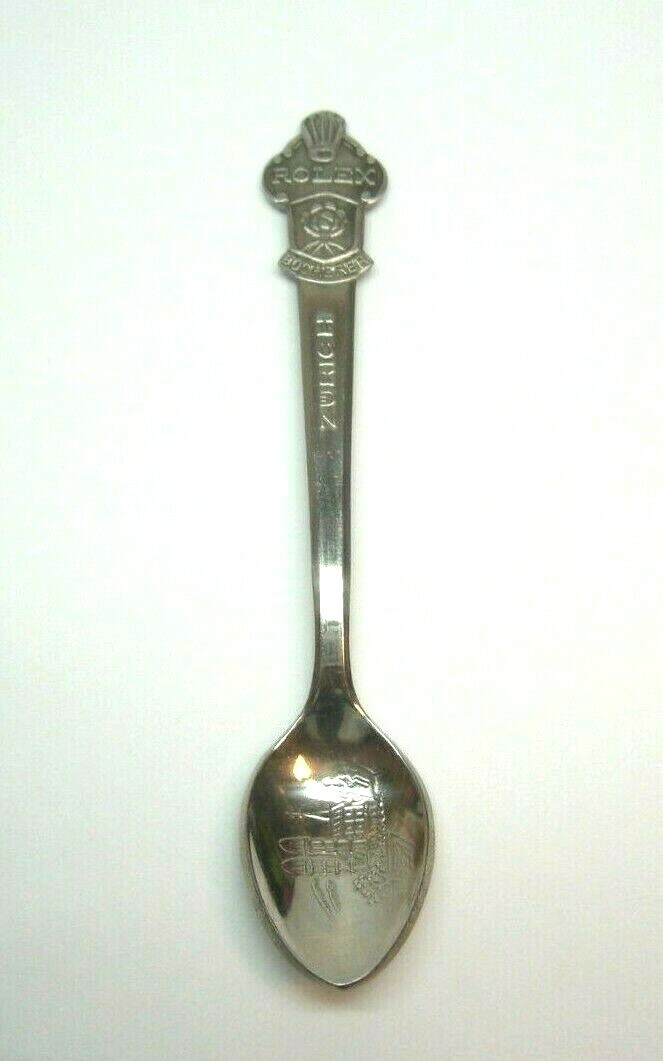 ROLEX SPOON BUCHERER OF SWITZERLAND ZURICH SILVER PLATE W/ CHURCH