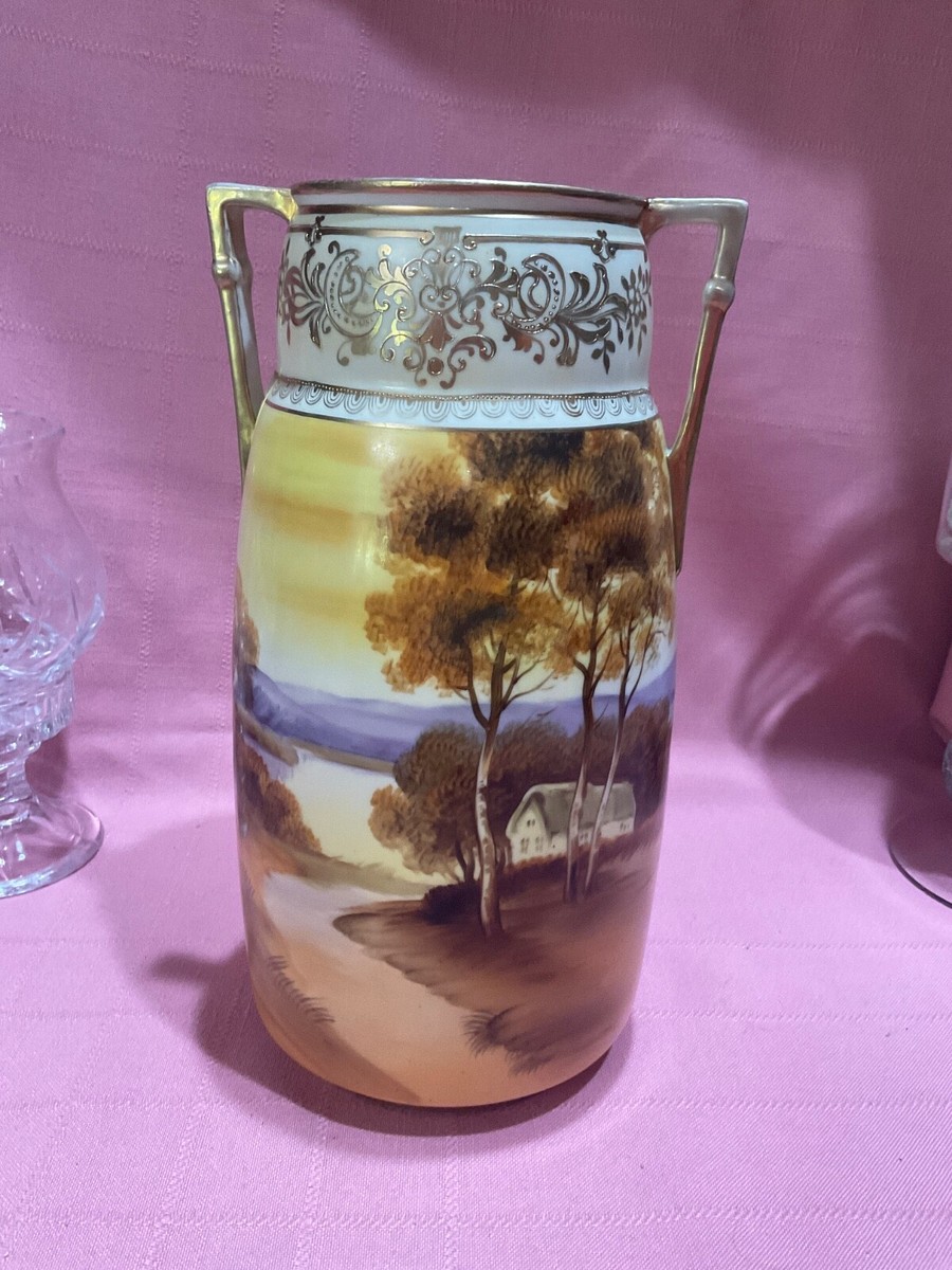 beach 刻花文 扁壷 花瓶 高さ約34cm 時代箱 V R8628H beach様