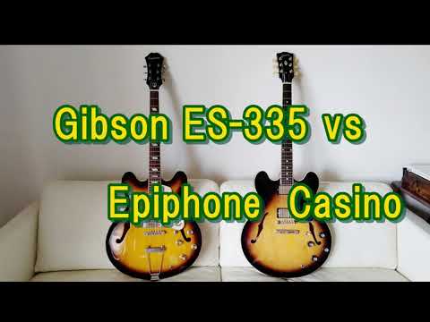 Gibson ES335(セミアコ) vs Epiphone Casino(フルアコ) 比較 - YouTube