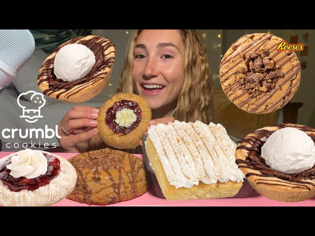 ASMR CRUMBL MUKBANG and whispering | eggnog cake, brookie