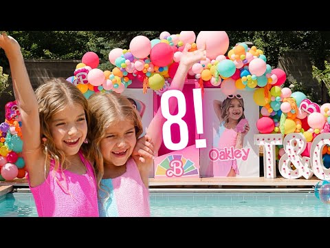 Taytum and Oakley's BIG 8th Barbie Birthday Party! - YouTube