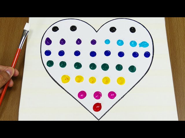 キャンバス上のハート-満足のいくアートテクニック-アクリル画 - YouTube
