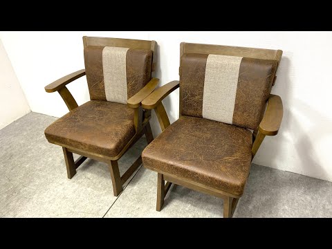 ☆ 大川家具 上久商店 ノゾミ 回転式 アームチェア 2脚セット 天然木