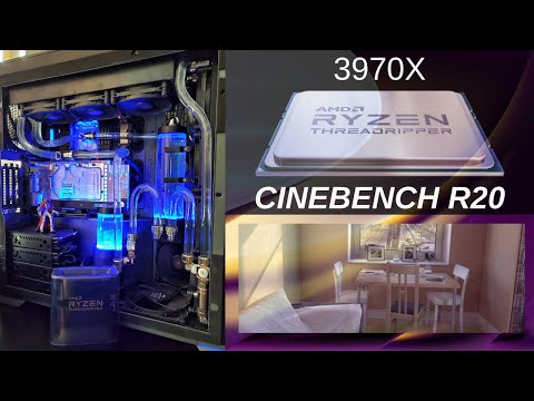 AMD Threadripper 3970X Cinebench R20 - YouTube