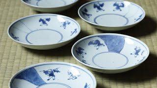 古染付唐子文皿（5客 / 明時代） - 天平堂（TENPYODO）