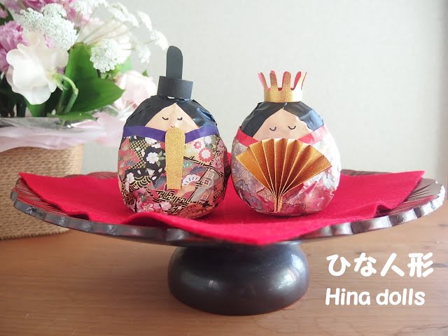 工作ネタ】ひな人形（ダルマ型）Hina dolls（3月ひな祭り）（高齢者
