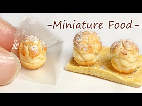 粘土】ミニチュアのシュークリームを作ってみた【ミニチュアフード