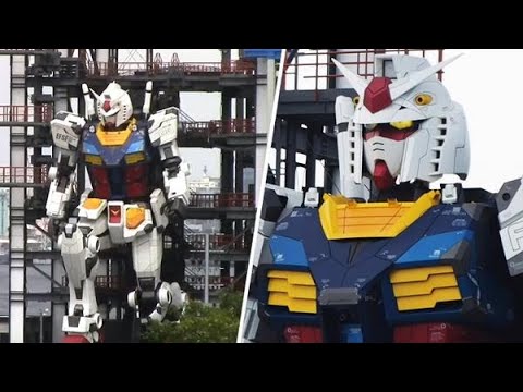 Giant Gundam Robot Walks In Japan - YouTube