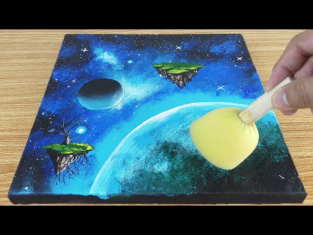 初心者のためのアクリル絵の具ステップバイステップ（宇宙）リラックス