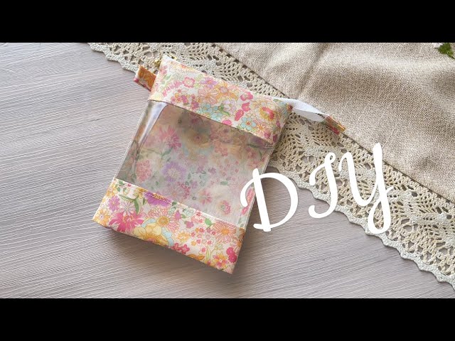 DIY☆大きめは使いやすい！窓付きのラミネートポーチの作り方 - YouTube