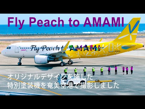 Fly Peach to AMAMI - 本日就航の特別塗装機を奄美空港で撮影 // 奄美