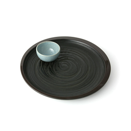 尺1丸茶盆三日月桟俵(象谷塗)/一和堂工芸 NET SHOP|香川漆器 和食器