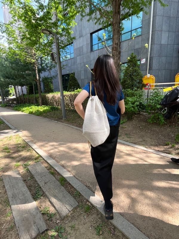 MUSINSA公式 | KNITLY ネットロープニットバックパック_ライトグレー