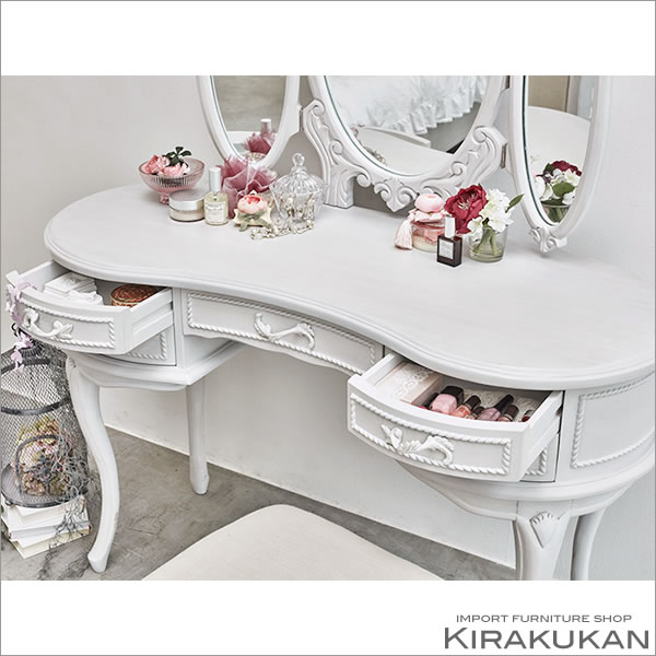 楽天市場】HAMPTON ハンプトン 3面ドレッサー 三面鏡 白家具 組立式