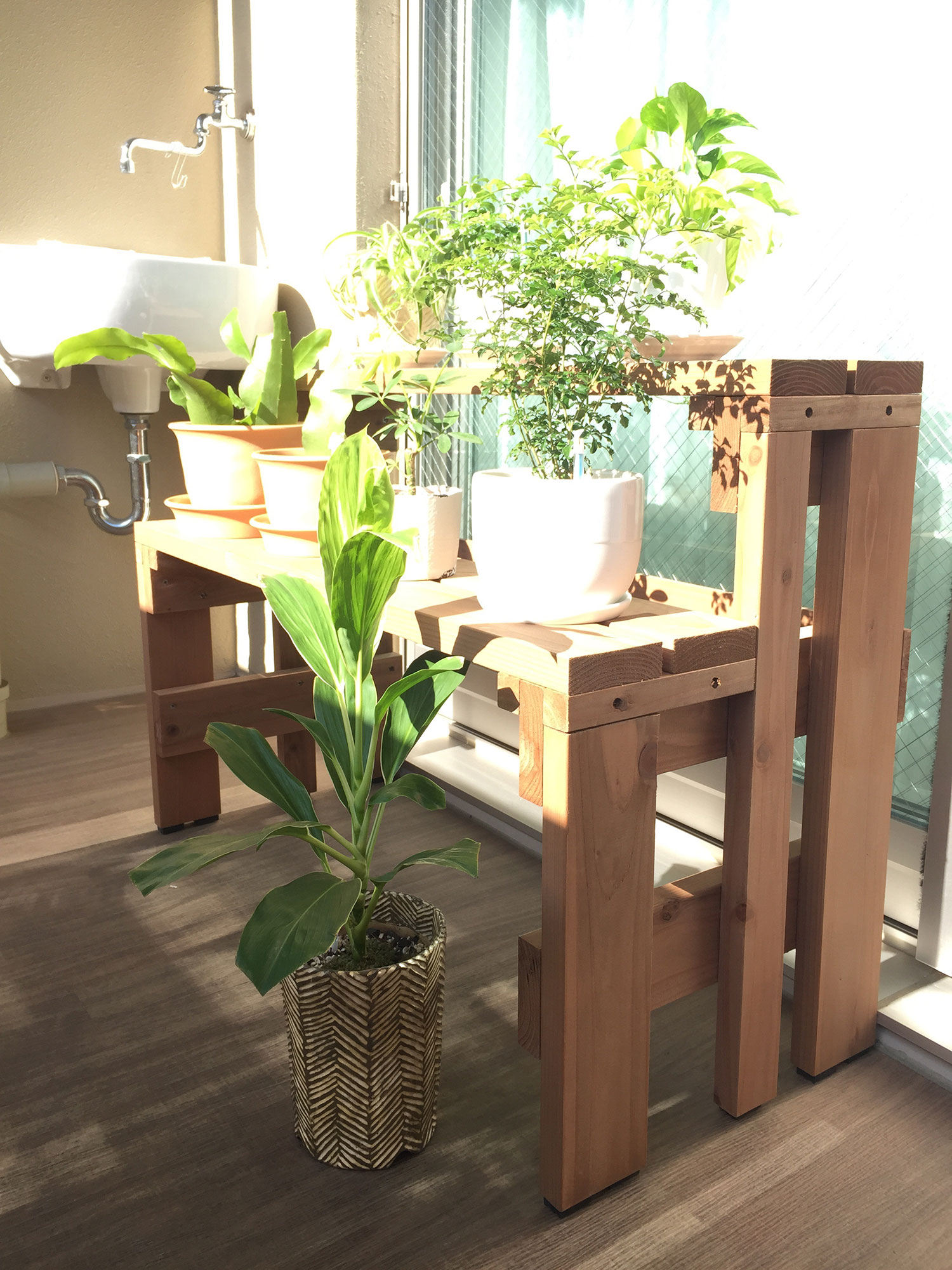 楽天市場】プランター台 花台 棚板セット2段（ハイタイプ）幅91cm