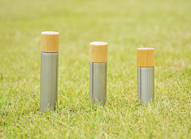 木製コップと魔法瓶の水筒「Bottle」 - MokuNeji × SUS gallery