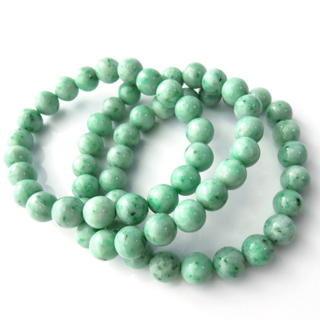 日本の銘石 糸魚川翡翠 ブレスレット 9-9.5mm 新潟産 証明書付き