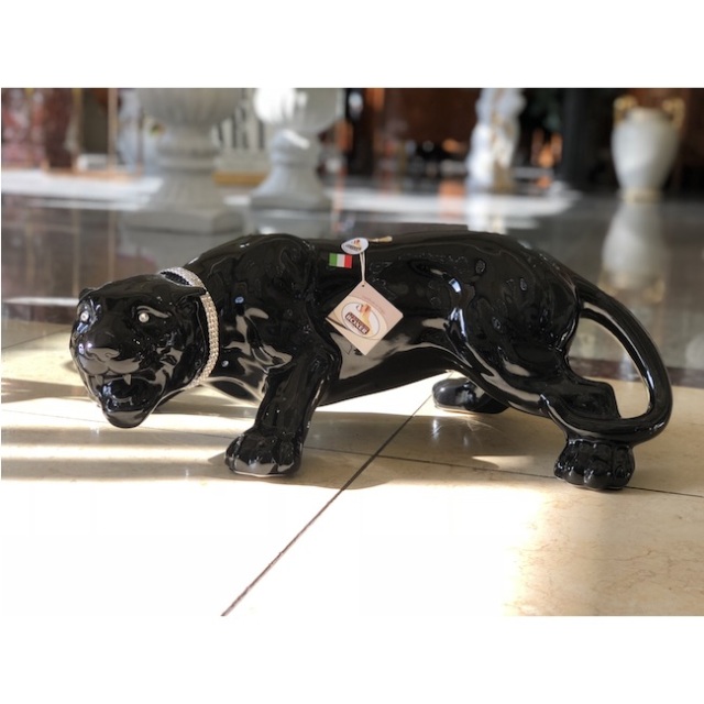 陶器オブジェ｜陶器｜Black Leopard / 黒ひょう｜OBJ0175IB