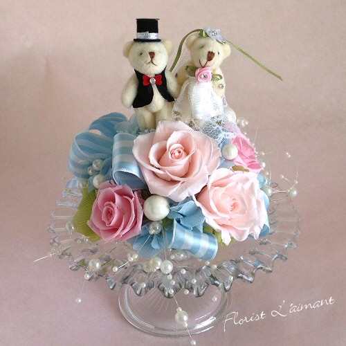 結婚祝い ウェルカムフラワー プリザーブドフラワー くま サムシング