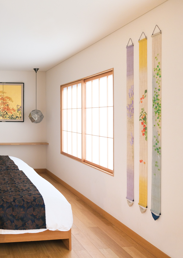 手染め麻細タペストリー「ほおずき」 [京都洛柿庵オンラインショップ]