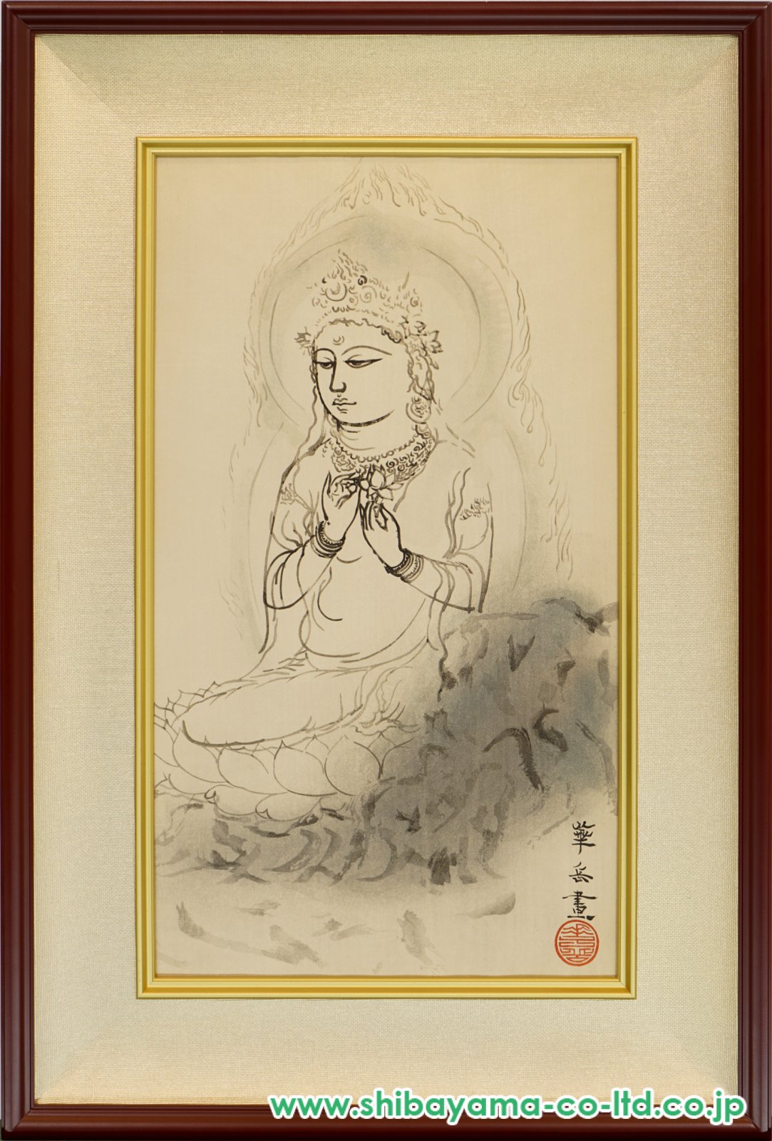 村上華岳「観世音菩薩像」木版画 :: 絵画買取・販売 - シバヤマ