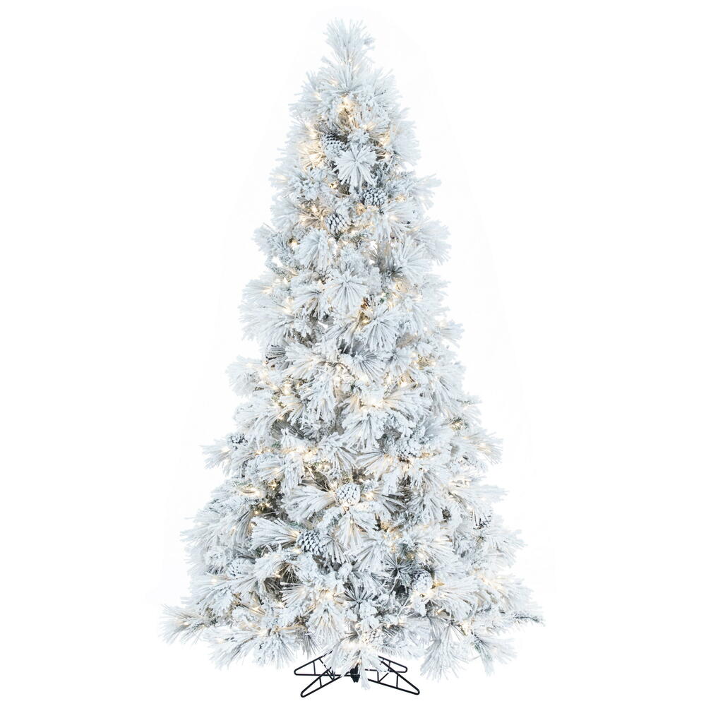 K171176LED - Flocked Atka Pine Christmas Tree | Vickerman