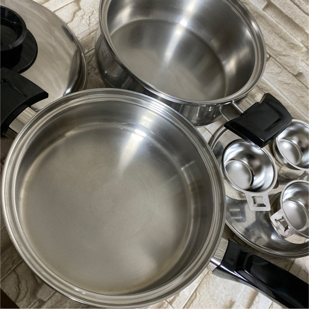 ロイヤルクイーンIH対応2コート&小フライパン他 取手鍋蓋部品新品交換